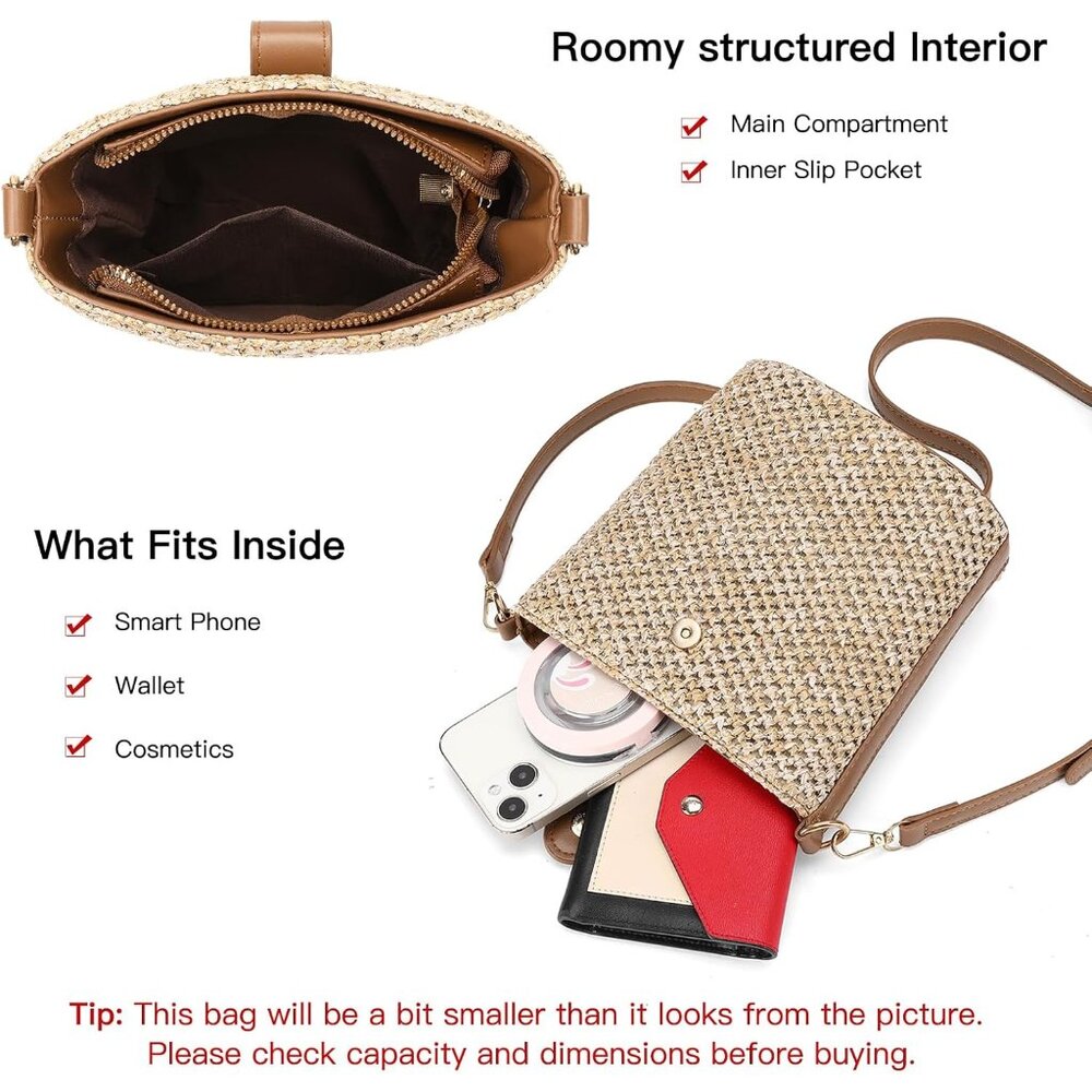 Chic Adjustable Straw Shoulder Bag - Lightweight … - image 3